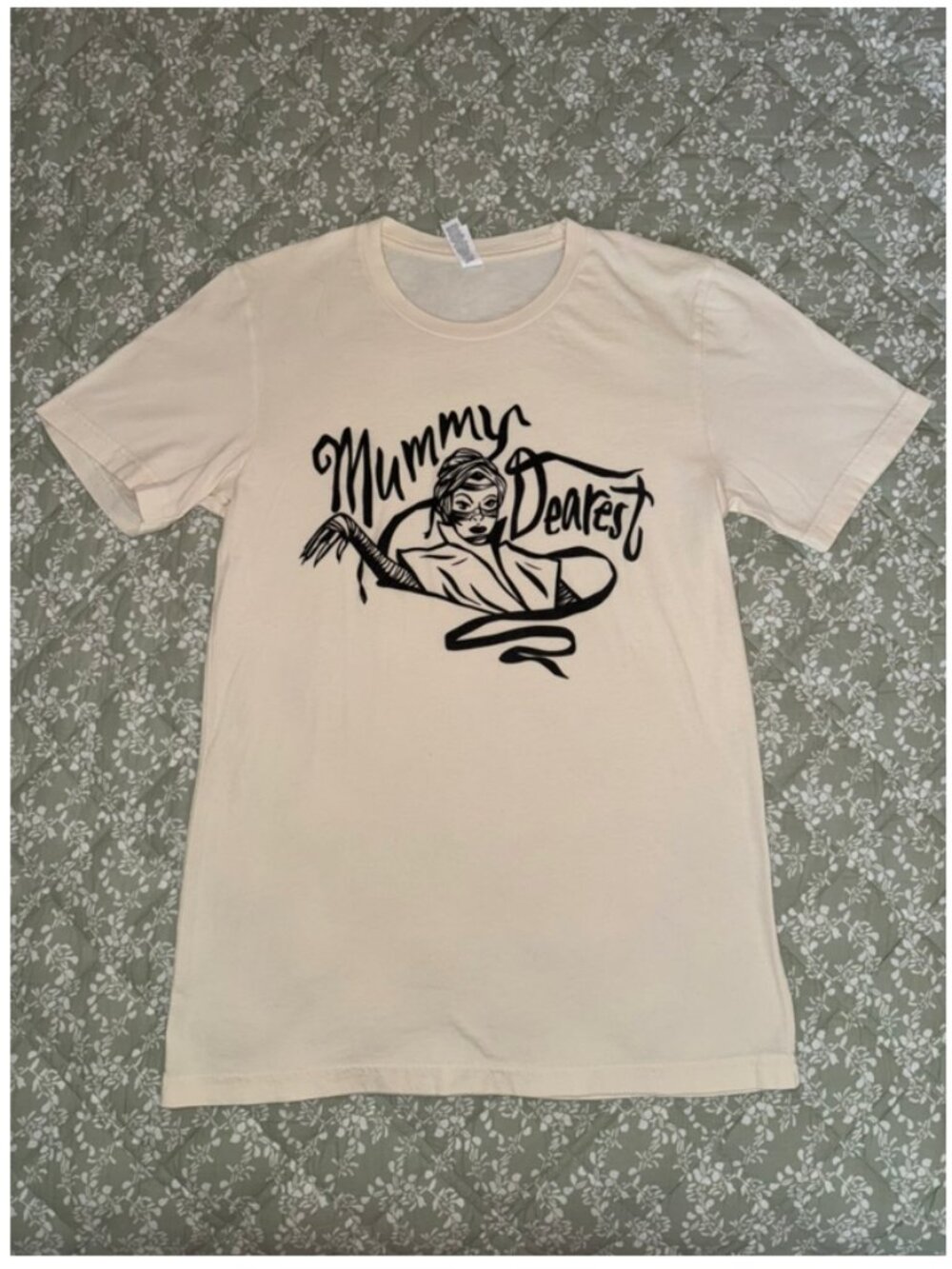 Halloween Mummy Dearest Black Ivory T-shirt Sz S